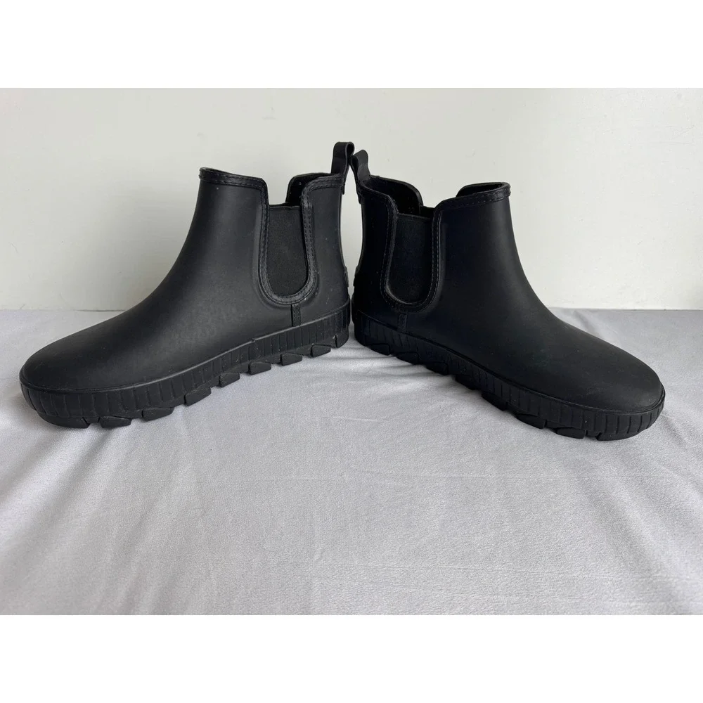 Sperry Top-Sider Womens Black Waterproof Rubber Chelsea Rain Boots STS86828 9M